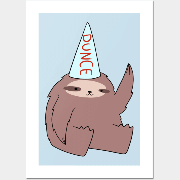 Dunce Sloth Wall Art by saradaboru